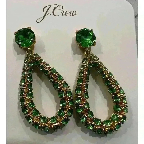 J Crew Faceted Crystal Teardrop Earrings - Picture 2 of 2